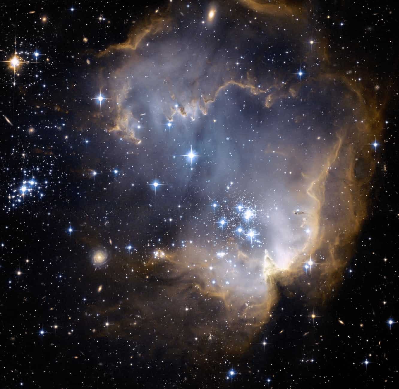 blue nebula digital image of blue nebula