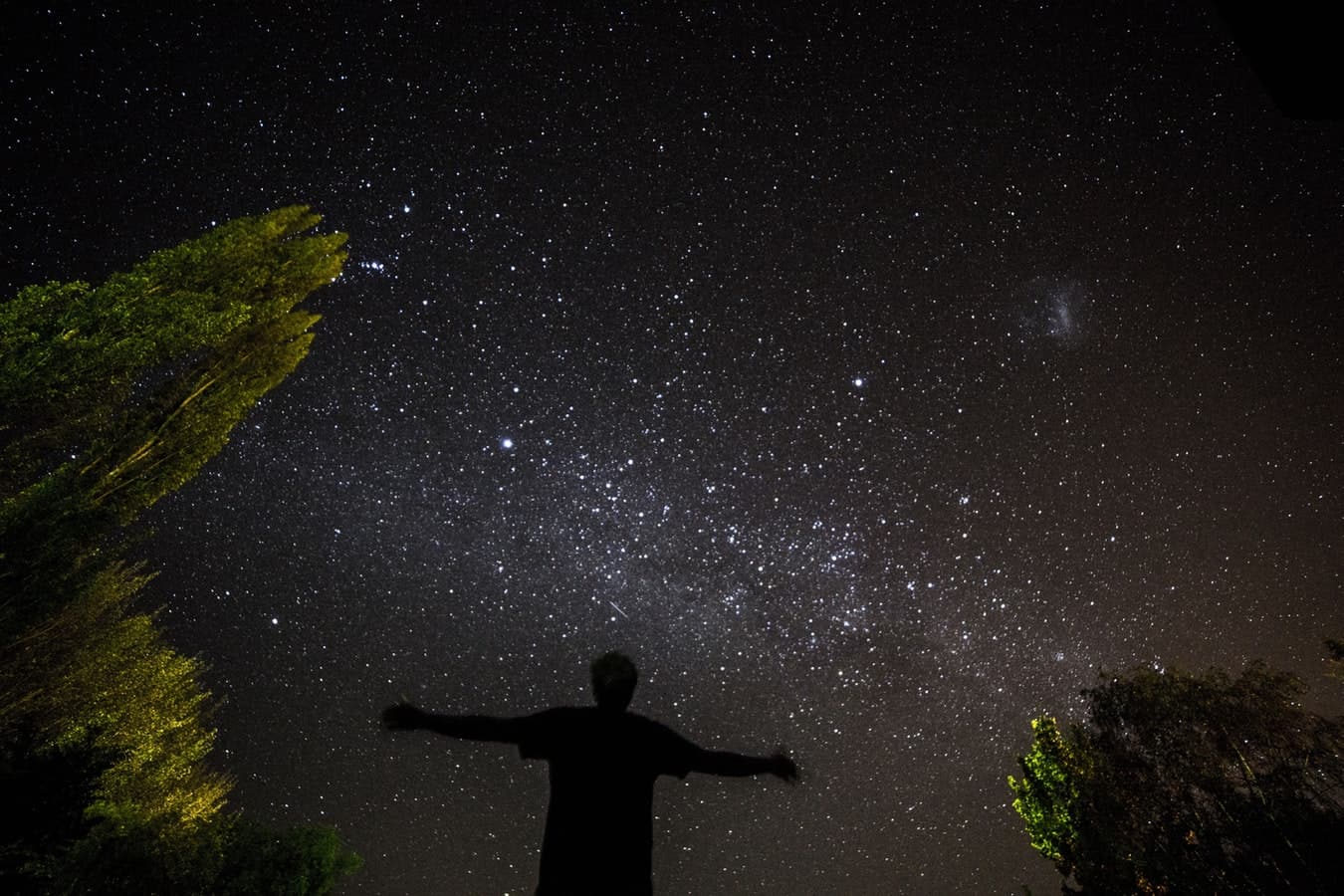 night vision image of the stars and galaxy