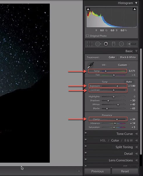 Lightroom-settings