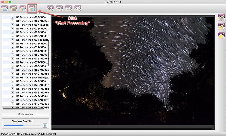 processing the image