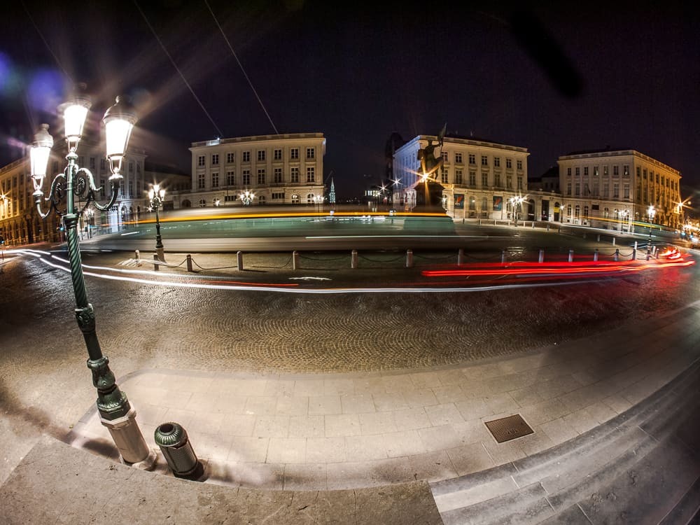 examples of long exposures in the city showing light trails