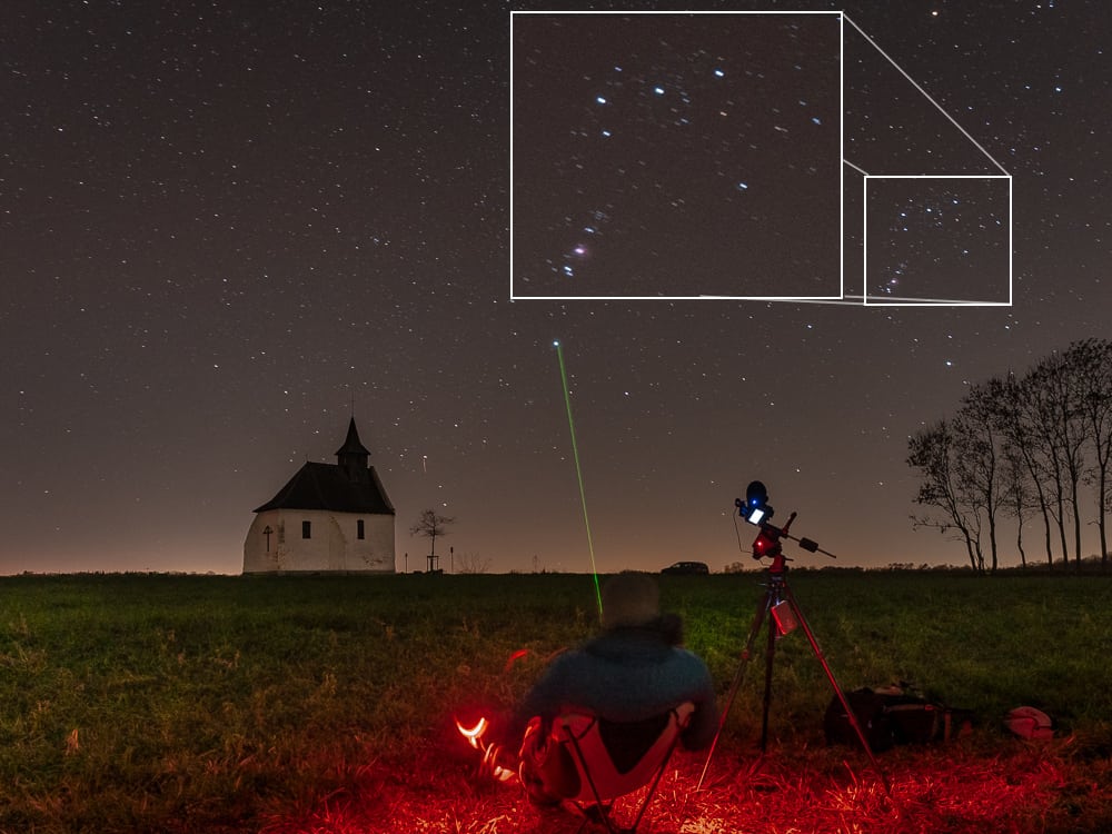 trailing stars because a slow shutter speed was used
