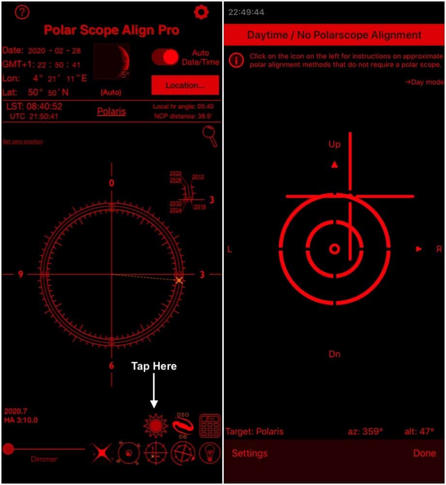 screenshot of PS Align Pro for iOS