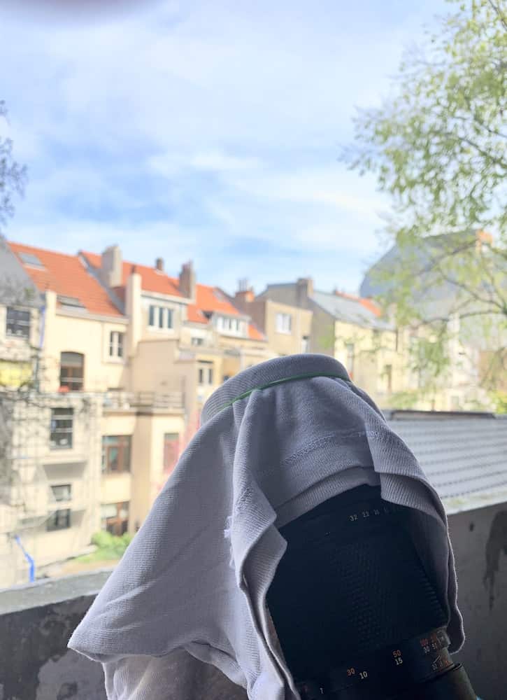 Getting flats by putting white shirt on lens