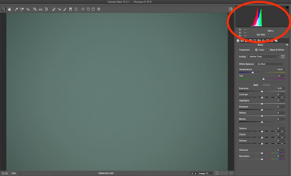 histogram for checking calibration frames