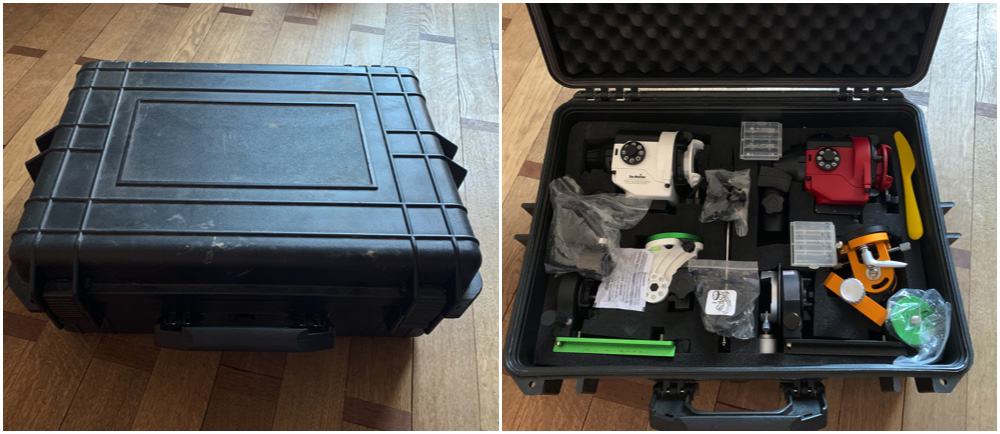 rigid carrying cases full of accessories