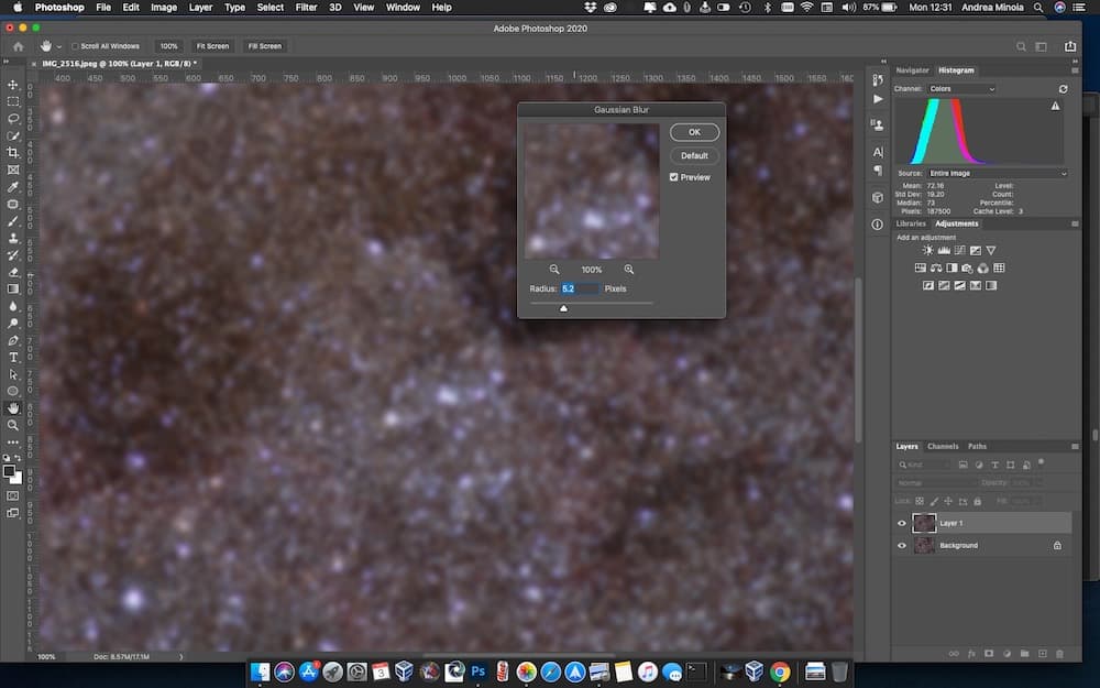 Gaussian Blur applied