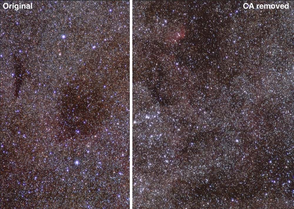 comparison before and after CA is removed