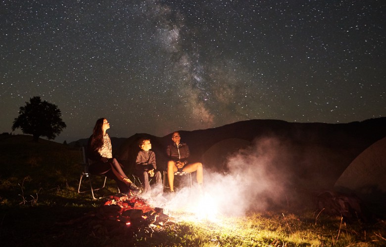 recliner chair to stargaze at the sky and milky way