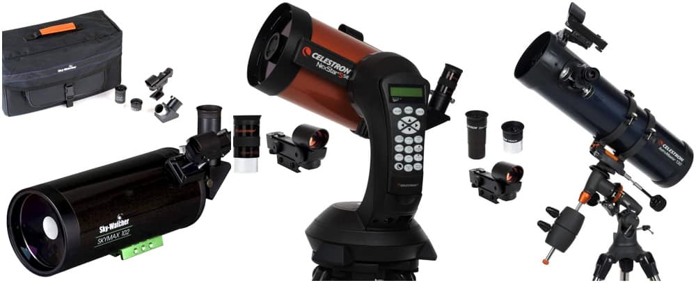 assortment of telescopes