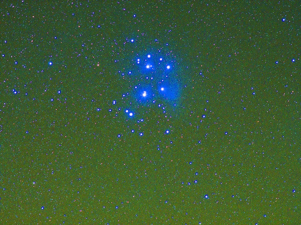 Edited photo of the Pleiades