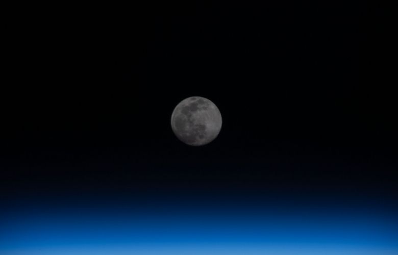 The moon above Earth's atmosphere