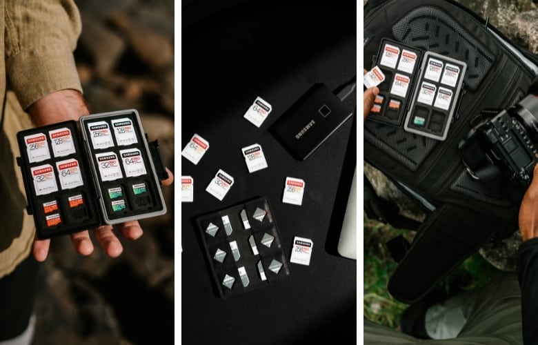 Get a memory card holder that can hold memory cards from all of the devices you'll be using to photograph the night sky.