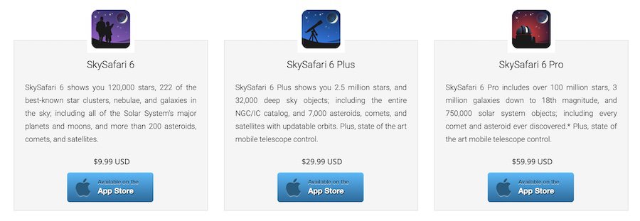 Three versions of SkySafari 6 are available for Mac OS X.